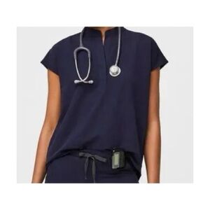 Figs Navy Rafaela Scrub Top